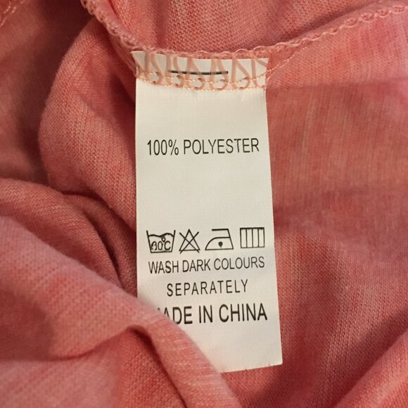 Coral Pink Womens Zipper + Button Punky Brewster Quirky Petal Hem A-line Tee XL - Picture 9 of 14